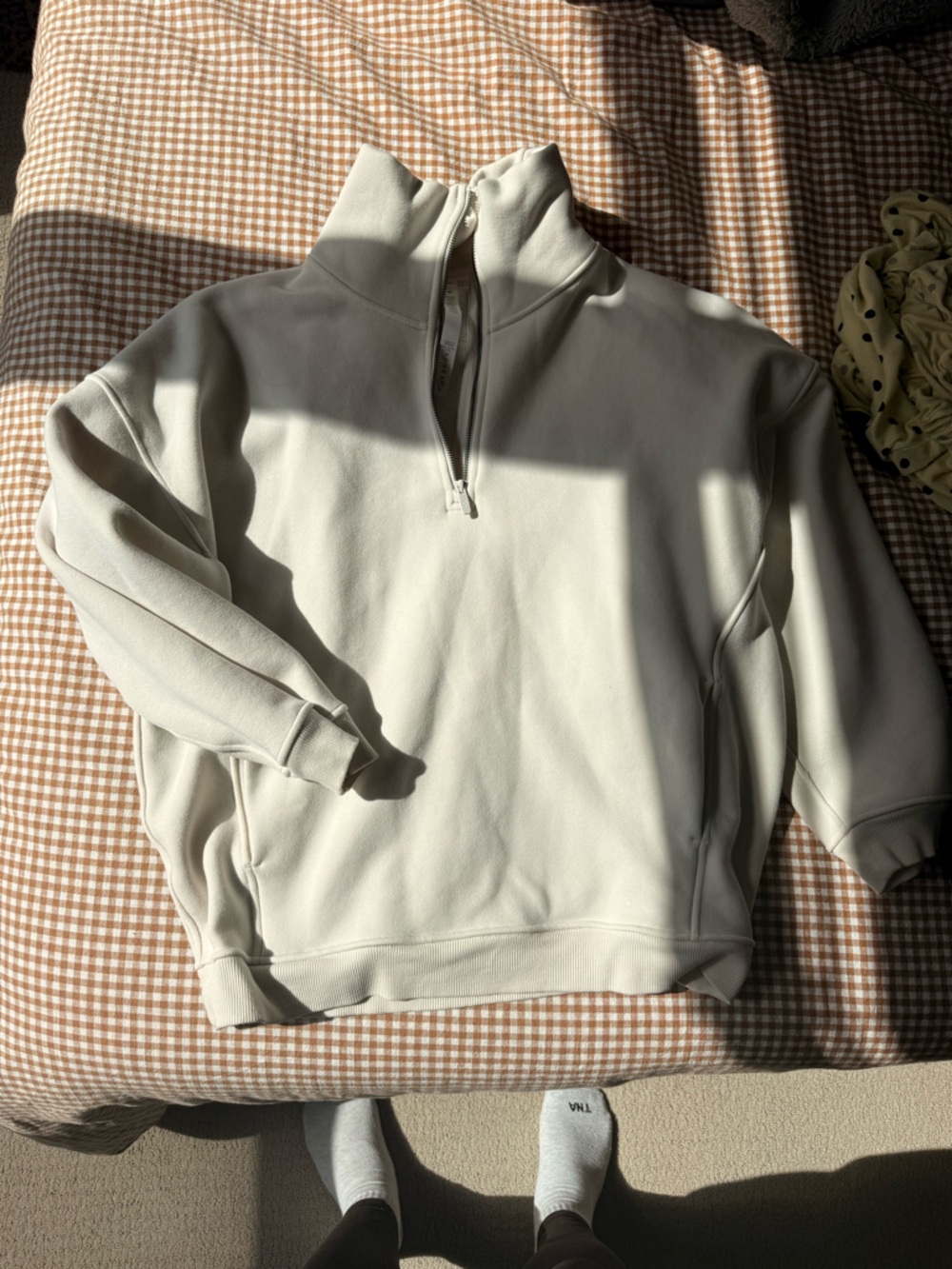 lululemon athletica cream pullover half zip